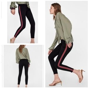 Zara Z1975 Black denim side stripe skinny Jeans